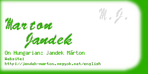 marton jandek business card