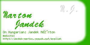 marton jandek business card